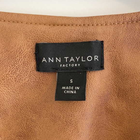 Ann Taylor Factory brown faux leather jacket - Picture 3 of 7